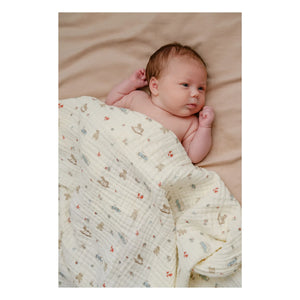Cam Cam - Manta de muselina Vintage Toys | Beige