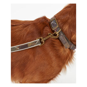 Barbour - Collar para perro reflectante de tartán | Marrón topo