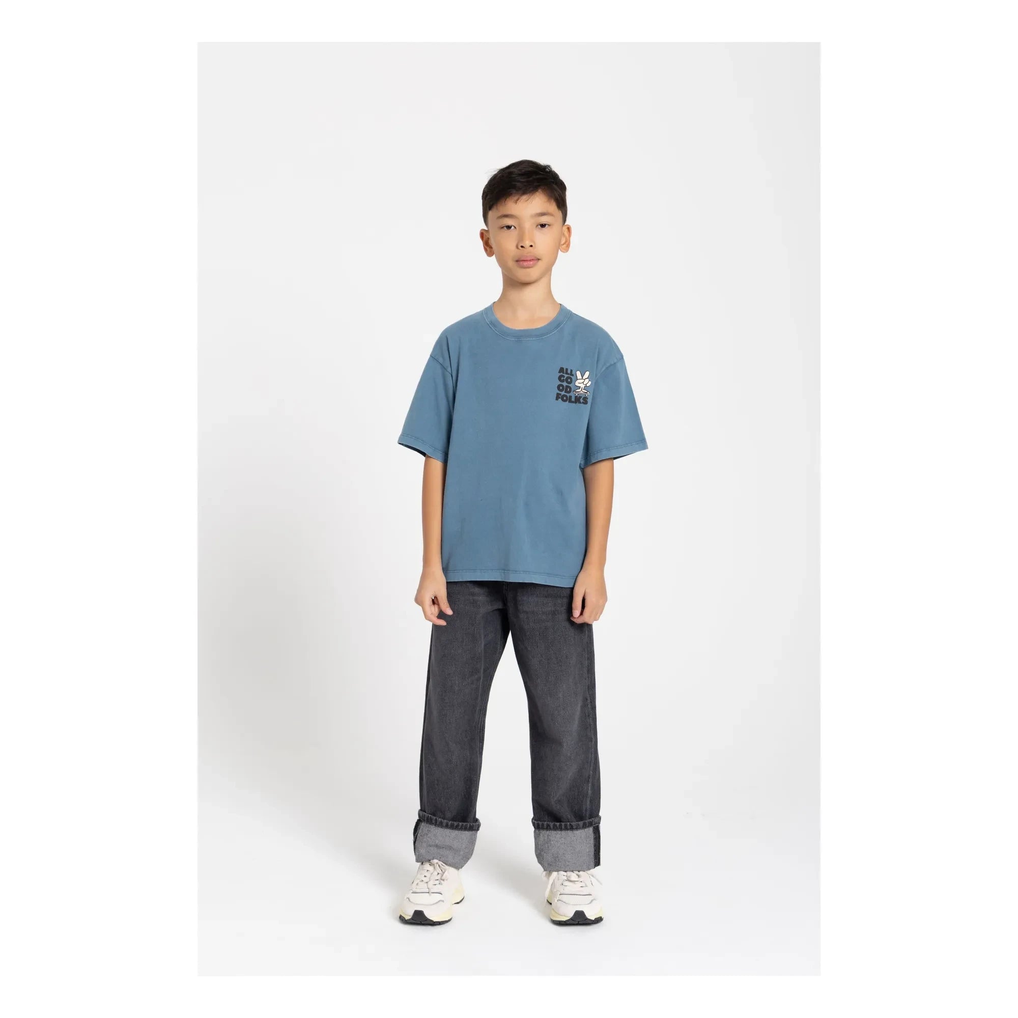Hundred Pieces - Camiseta de algodón orgánico Finn | Azul