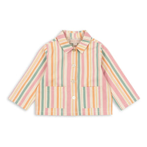 Konges Sløjd - Chaqueta de algodón orgánico a rayas Frankie | Rosa