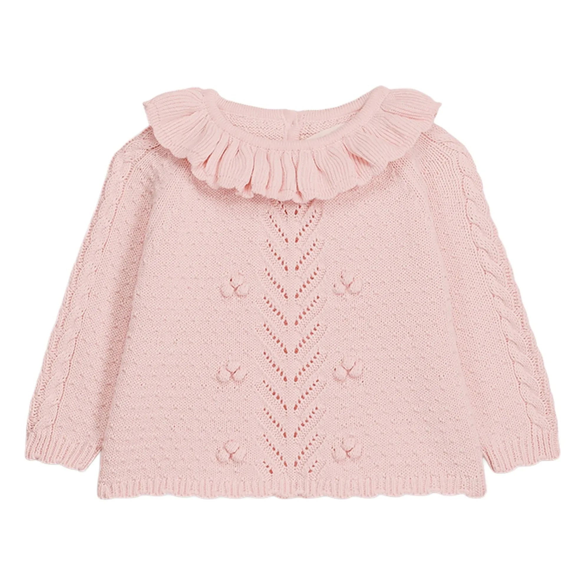 Louise Misha - Jersey Elvina con cuello con volantes | Rosa