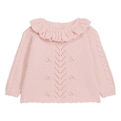 Louise Misha - Jersey Elvina con cuello con volantes | Rosa