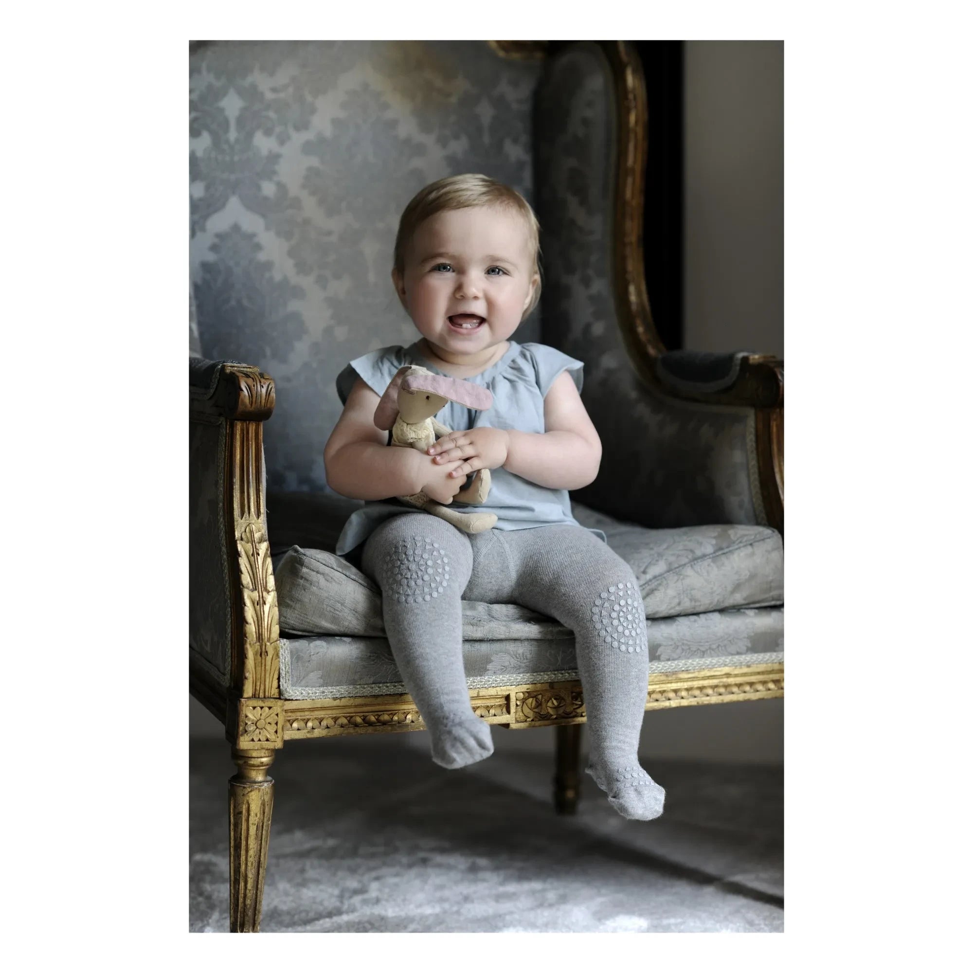 GOBABYGO - Mallas con rodillas y pies antideslizantes | Gris