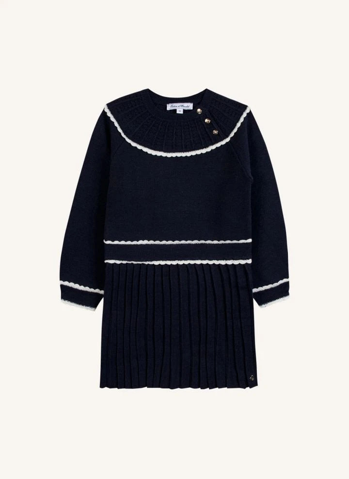 Tartine et Chocolat - Vestido Maille Feston | Azul marino