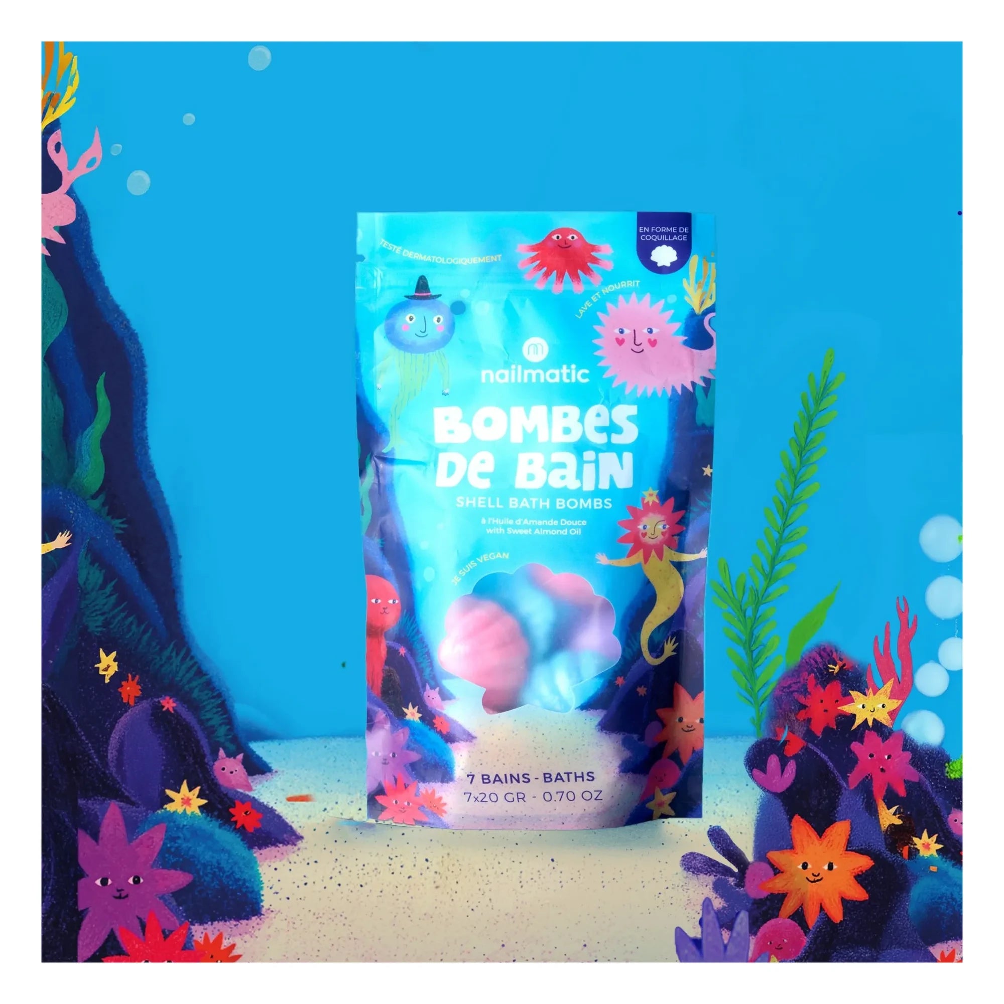 Nailmatic Kids - Bombas de Baño con Forma de Concha - Set de 2