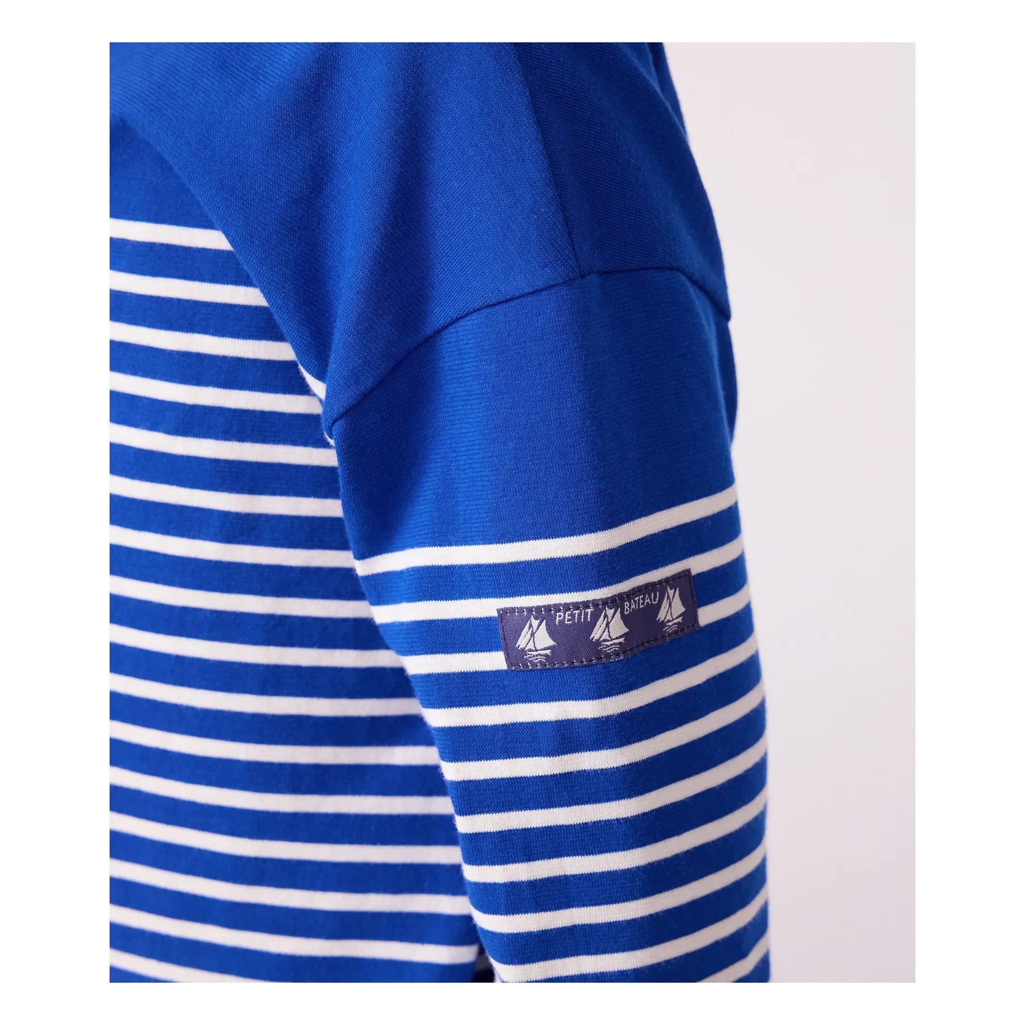 Petit Bateau - Camiseta de manga larga estilo marinero de algodón orgánico | Azul