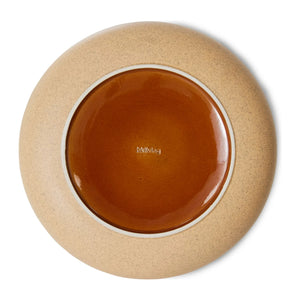 HKliving - Bol de cerámica para ensalada de gres | Beige