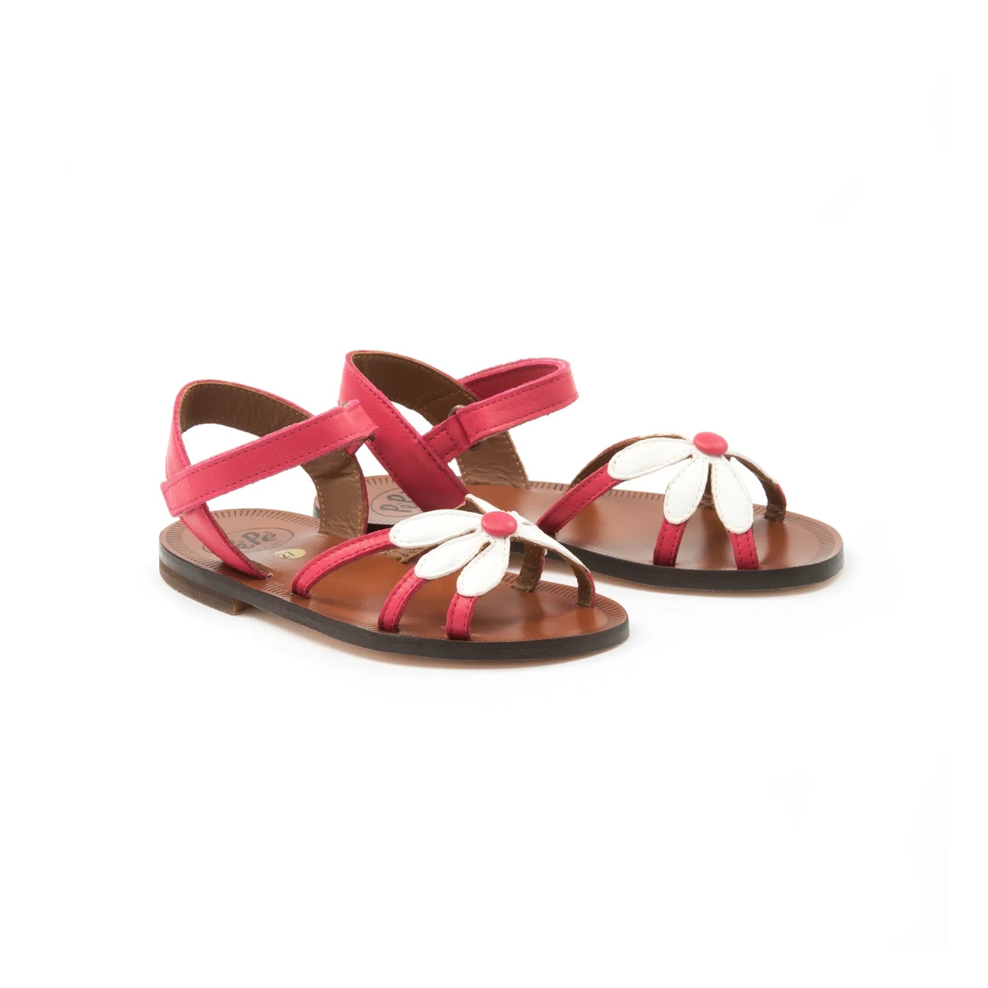 Pèpè - Sandalias de rayas con estampado floral | Rosa