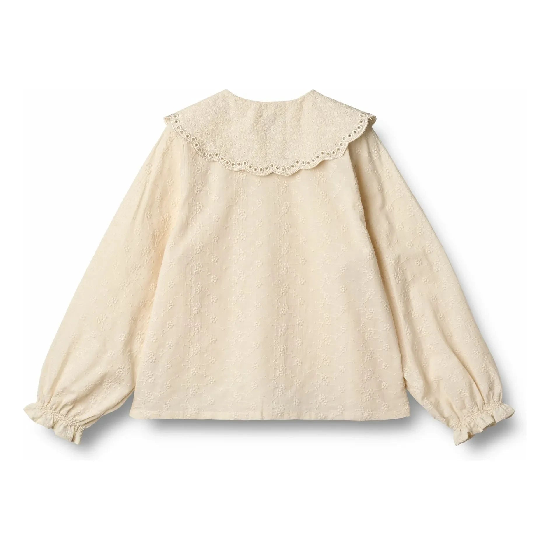 Trigo - Blusa Flora con cuello Claudine Algodón orgánico | Beige