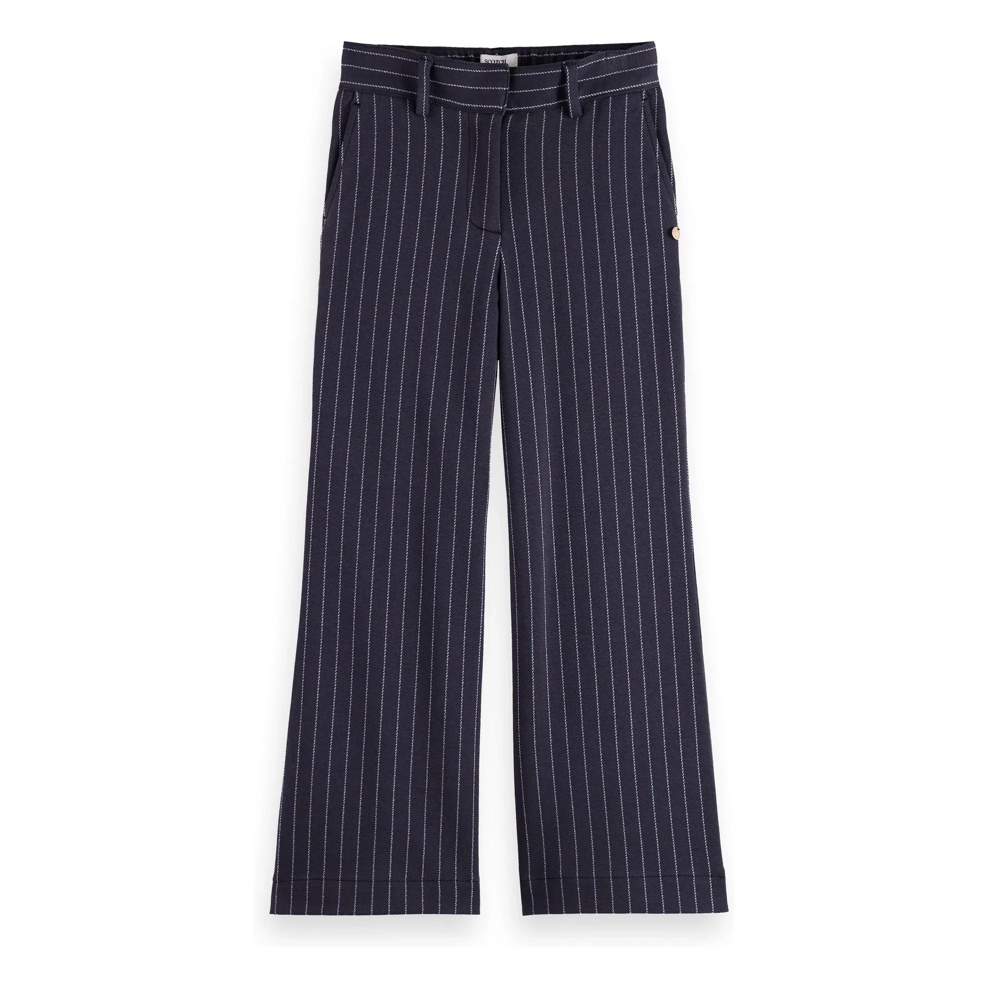 Scotch & Soda - Pantalón de rayas de pernera ancha | Azul marino