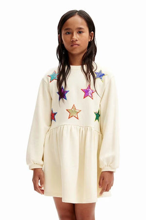 Vestido de Algodón para Niña Desigual