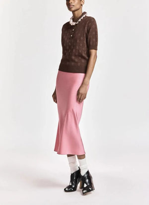 Essentiel Antwerp - Krab Puantiyeli Polo Tişört | Kahverengi