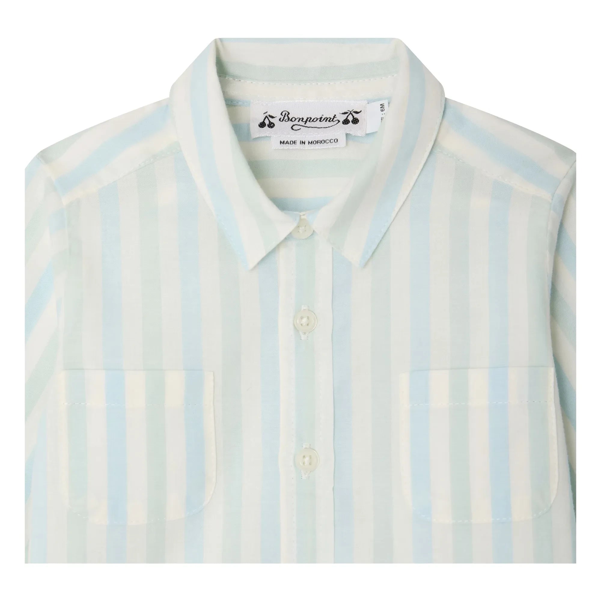 Bonpoint - Camisa de popelín de algodón orgánico a rayas Lawson | Turquesa