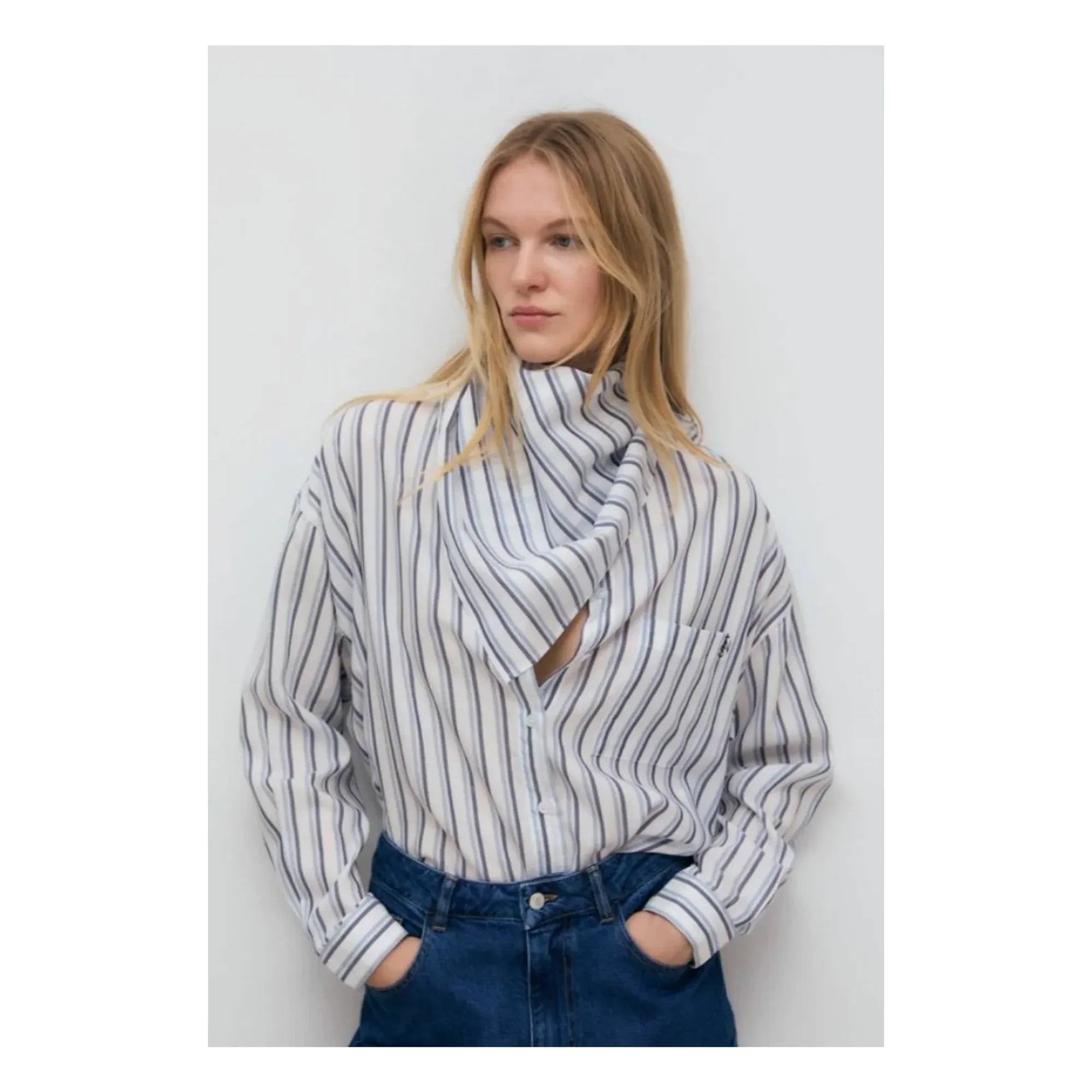 the new society - Estela Carreaux camisa | Azul
