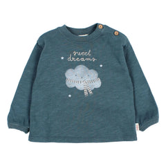 Búho - Camiseta de algodón orgánico Sweet Dreams | Azul cielo