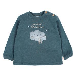 Búho - Camiseta de algodón orgánico Sweet Dreams | Azul cielo
