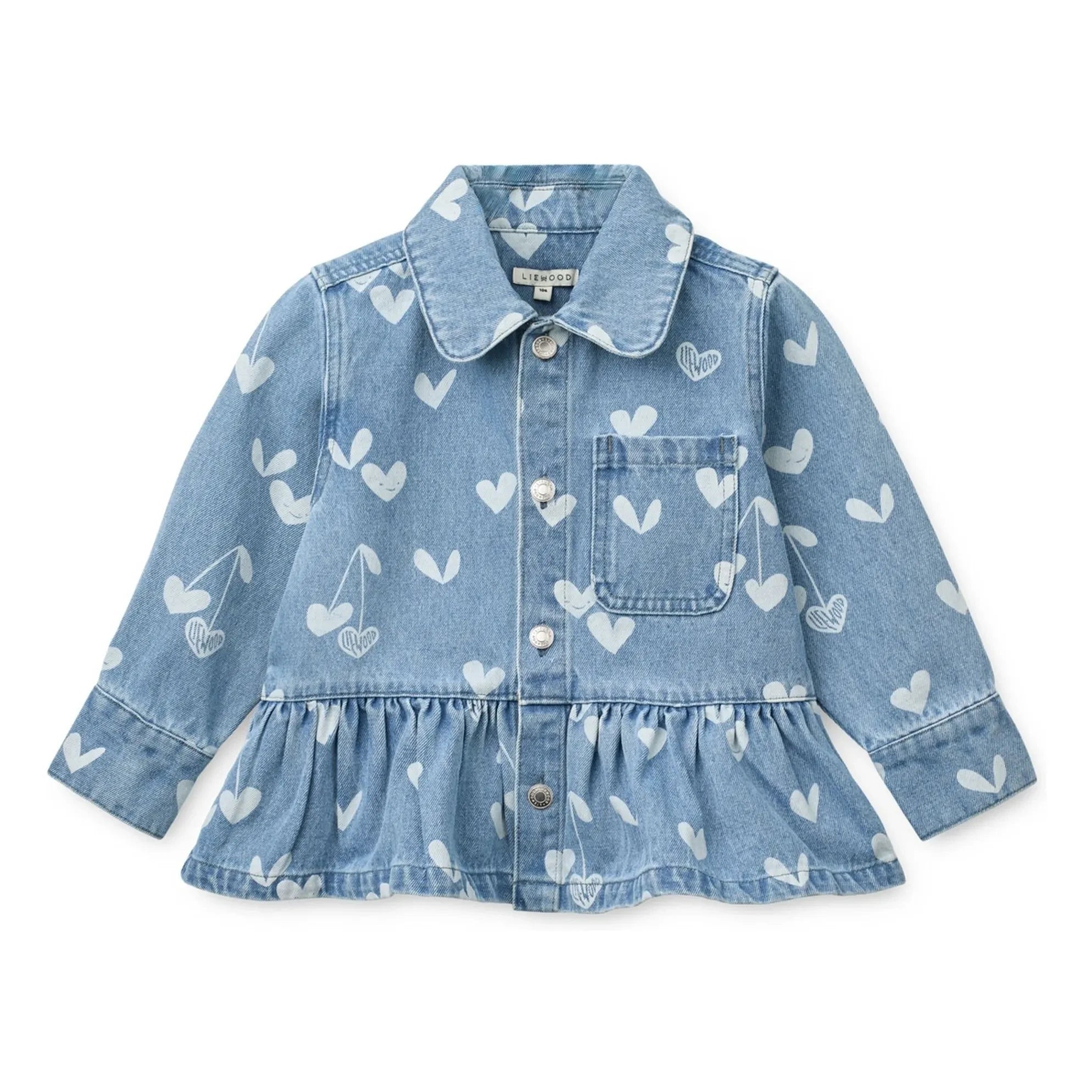 Liewood - Chaqueta vaquera Kenza Hearts | Azul claro