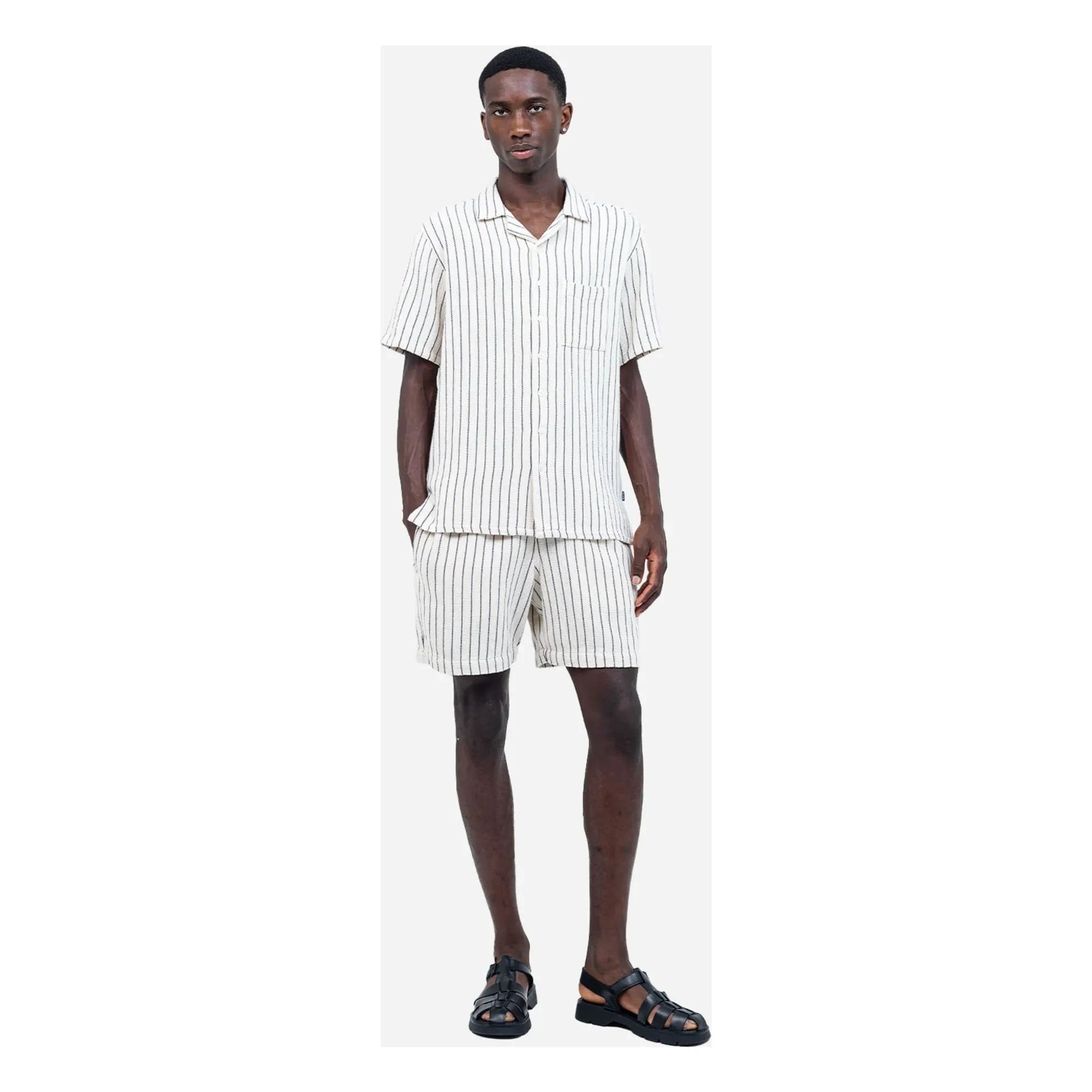 Olow - Camisa Aloha Rayada | Blanco