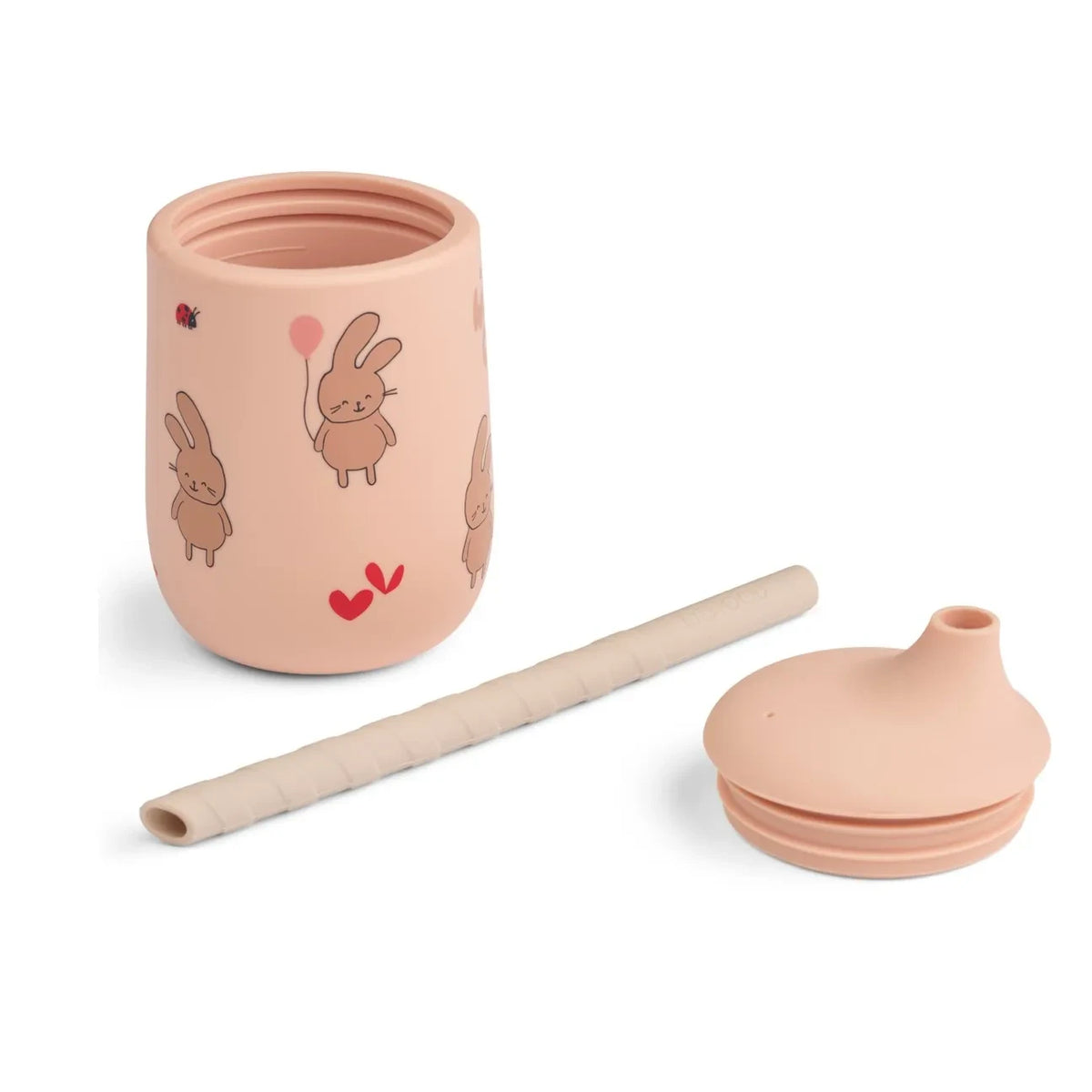 Liewood - Ellis Vaso de silicona con pajita | Wild child/Rosey