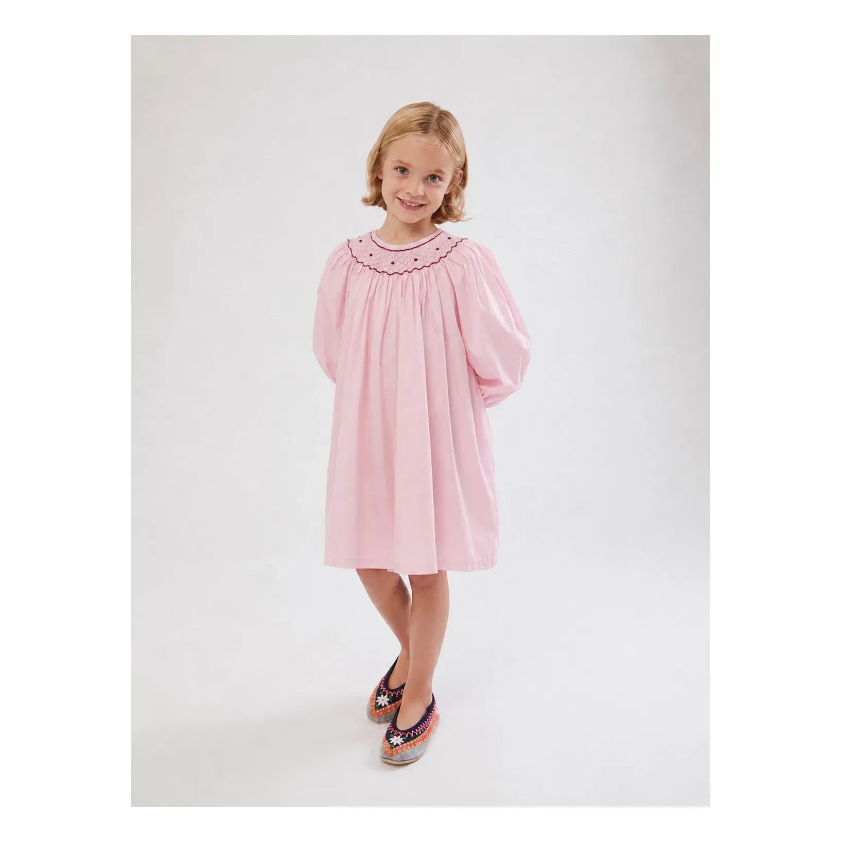 Folkloore - Camisón Fruncido - Colección Infantil | Rosa
