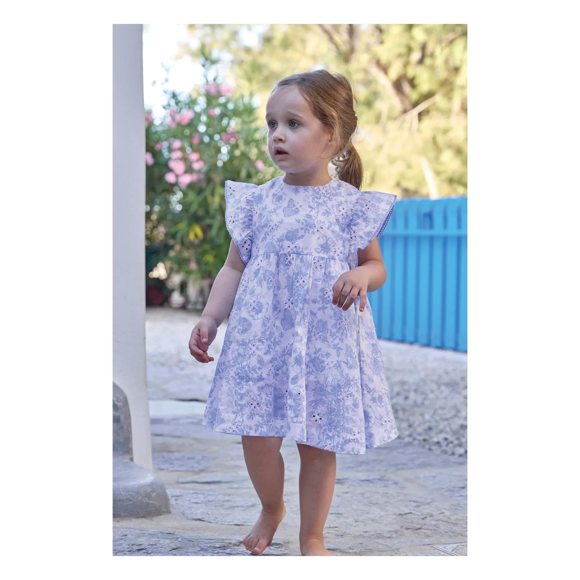 Tartine et Chocolat - Pelele floral | Azul celeste