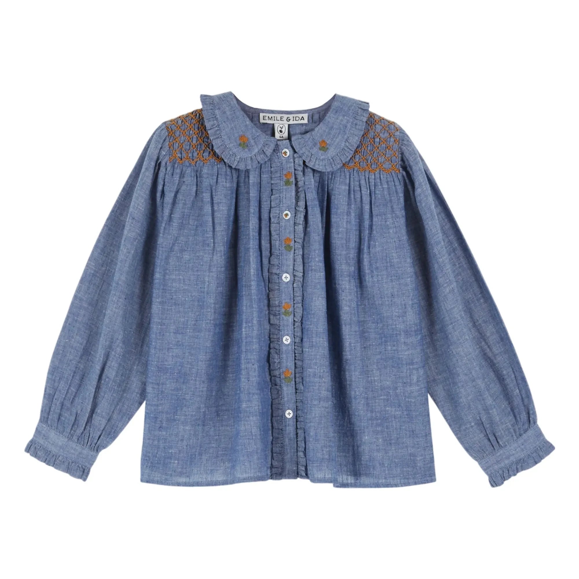 Emile et Ida - Blusa fruncida | Azul