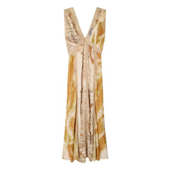 Mes Demoiselles - Vestido Metálico de Seda Samsam | Beige