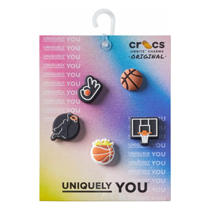 Crocs - Juego de 5 Jibbitz de Baloncesto | Negro