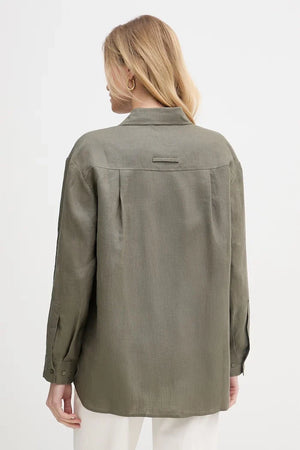 Max&Co. camisa de safari de lino para mujer MCOGATTONI