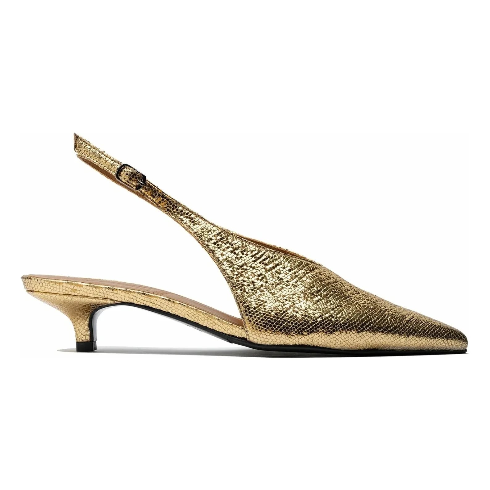 Lachoix - Zapatos Destalonados con Tacón Metálico | Dorado