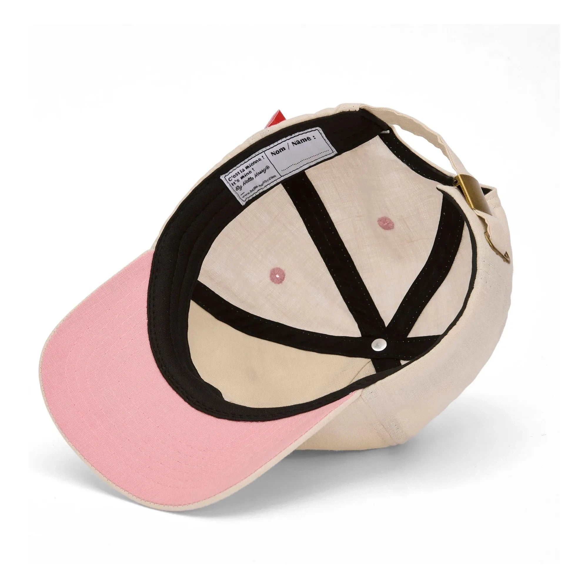 Hello Hossy - Gorra con visera curvada de lino ondulado | Crema