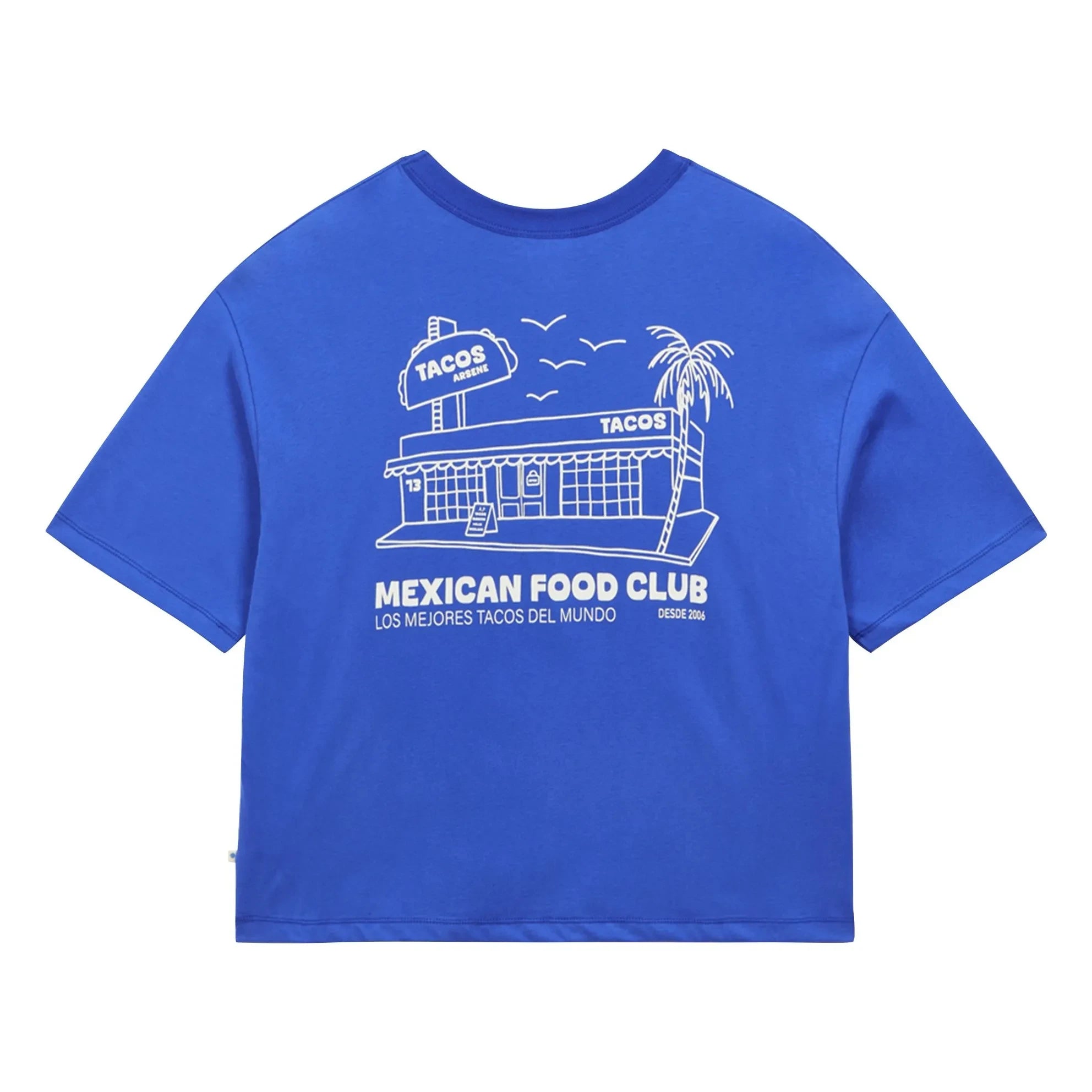 a.p - Camiseta de algodón orgánico Mexican Food | Azul real