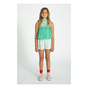 Piupiuchick - Pantalón corto de algodón orgánico con estampado floral | Blanco