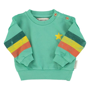 Piupiuchick - Sudadera a rayas de algodón orgánico | Verde