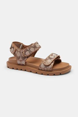 Coach Brynn Crystal Signature Sandalia de Cuero Plana para Mujer