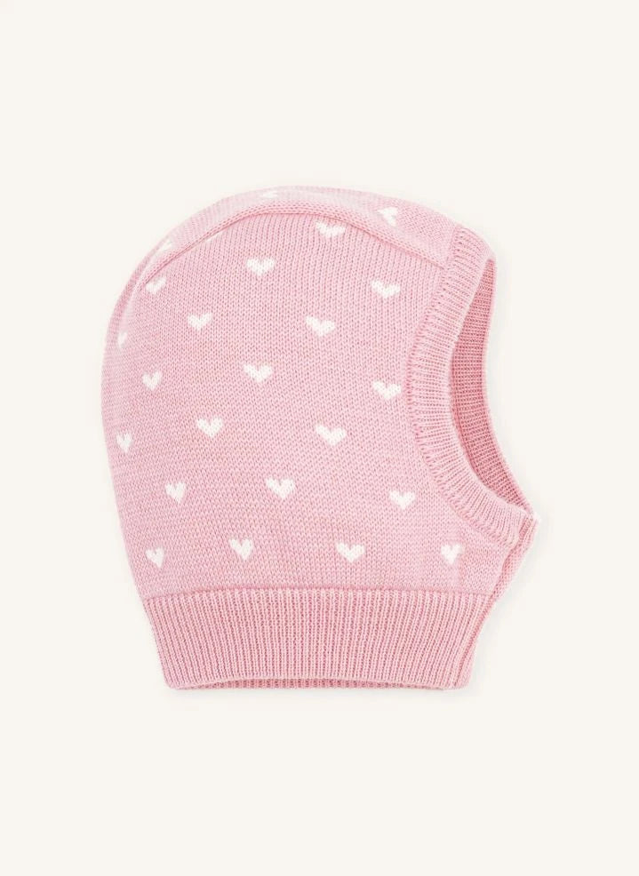 Petit Bateau - Pasamontañas con corazón de lana | Rosa