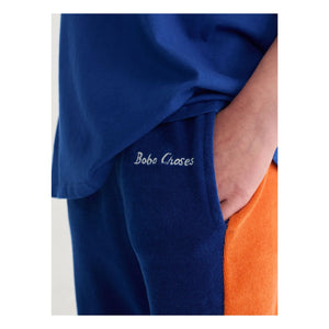 Bobo Choses - Pantalón de chándal de rizo de algodón orgánico con bloques de color | Azul real