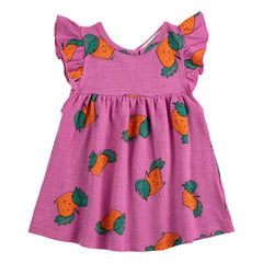 Bobo Choses - Vestido de volantes naranja de algodón orgánico para bebé | Morado