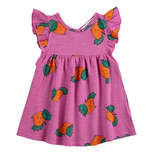 Bobo Choses - Vestido de volantes naranja de algodón orgánico para bebé | Morado