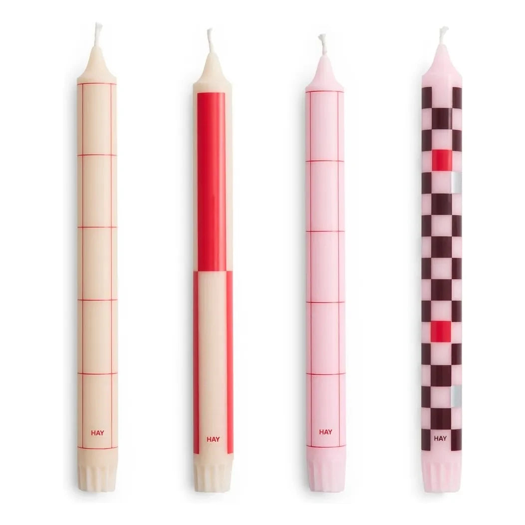 Hay - Velas estampadas - Set de 4 | Rojo
