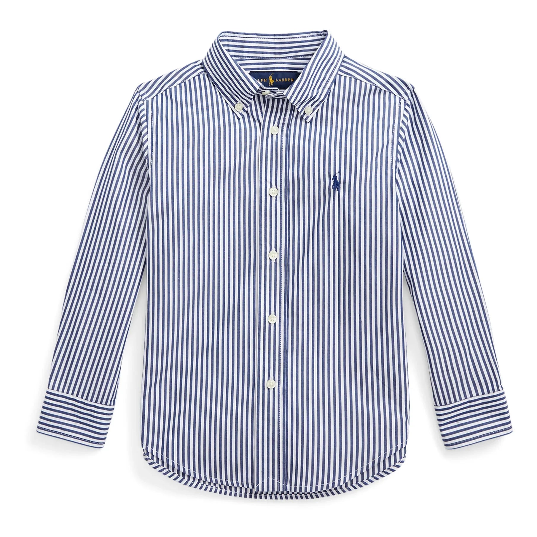 Ralph Lauren - Camisa deportiva a rayas con logo | Azul marino