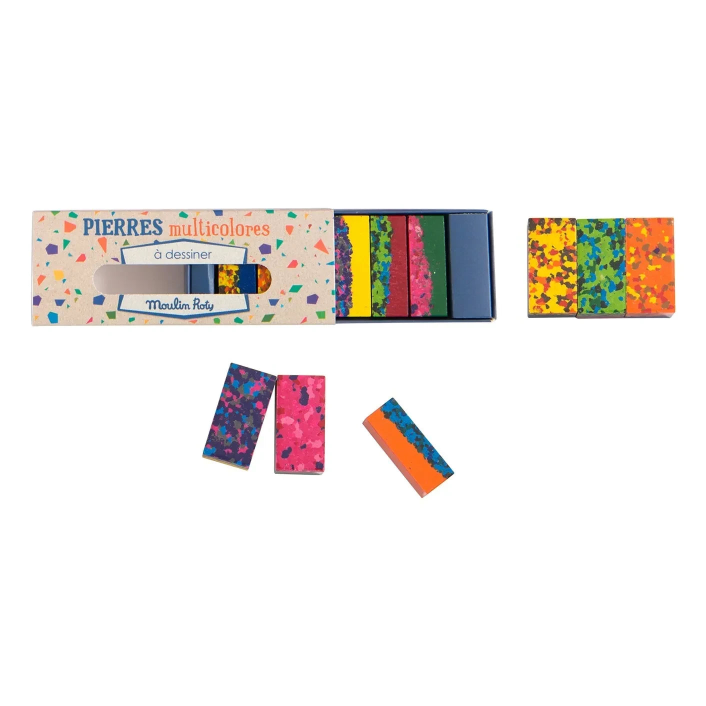 Moulin Roty - Juego de 6 lápices de colores variados