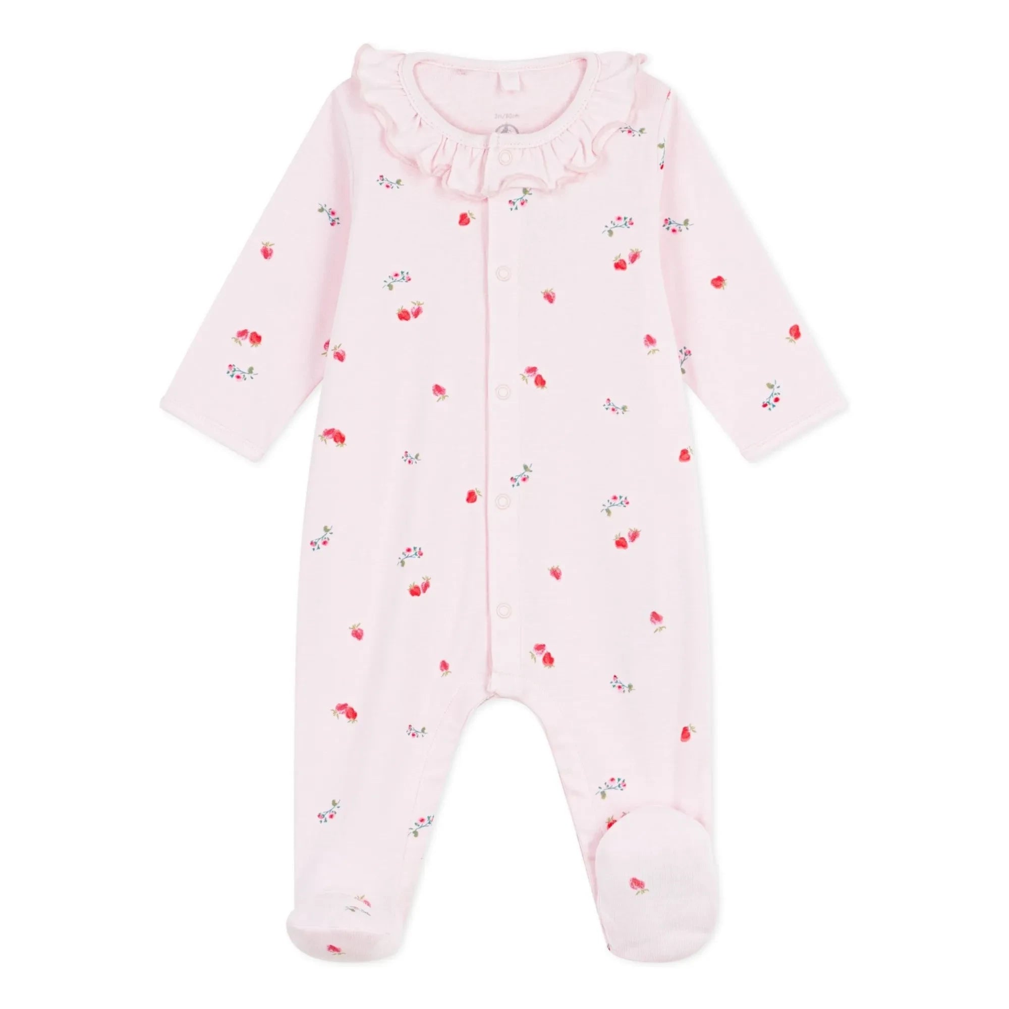 Petit Bateau - Pijama Dors Bien de Algodón Orgánico con Flores | Rosa
