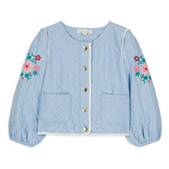 Louise Misha - Chaqueta Joulia de algodón orgánico | Azul claro