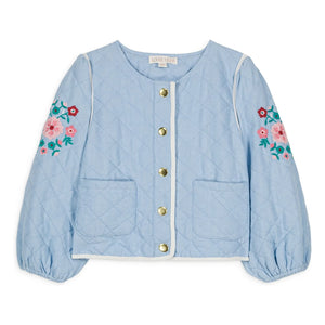 Louise Misha - Chaqueta Joulia de algodón orgánico | Azul claro