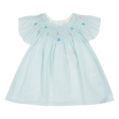Tartine et Chocolat - Vestido fruncido de rayas y flores | Verde menta