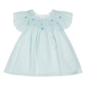 Tartine et Chocolat - Vestido fruncido de rayas y flores | Verde menta