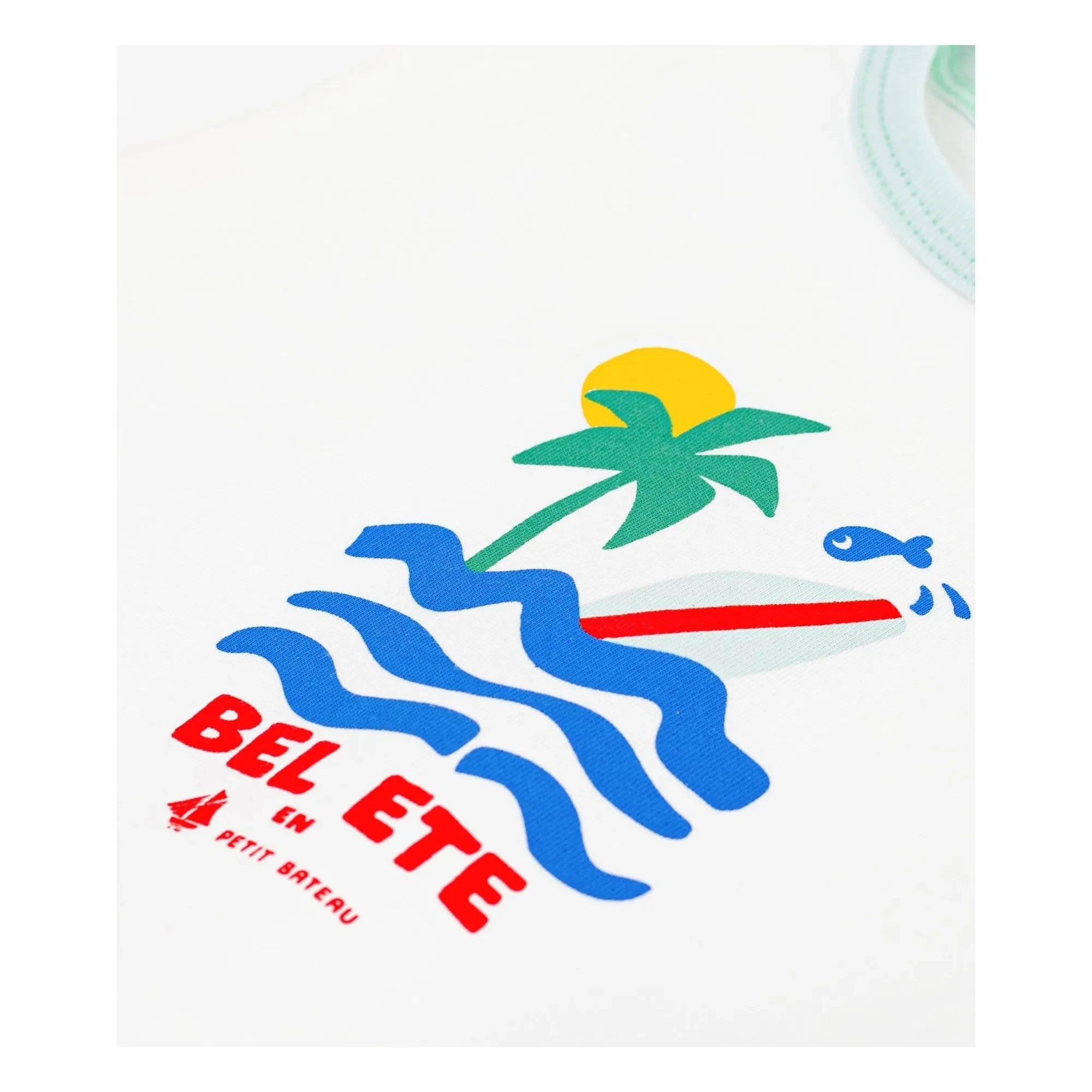 Petit Bateau - Camiseta Contraste Algodón Orgánico Bel Eté | Blanco