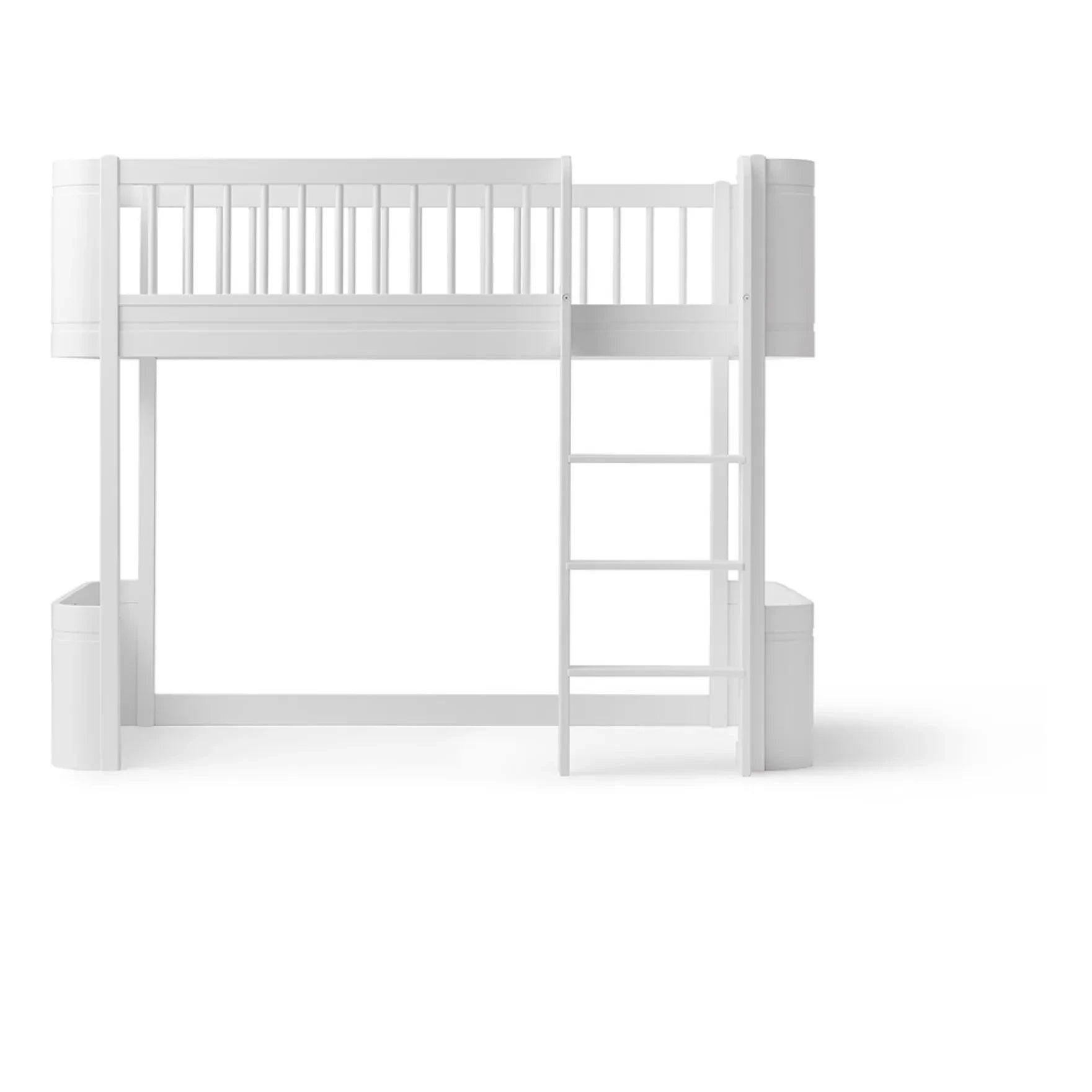 Oliver Furniture - Cama Mini+ de Madera de Altura Media 68x162cm | Blanca