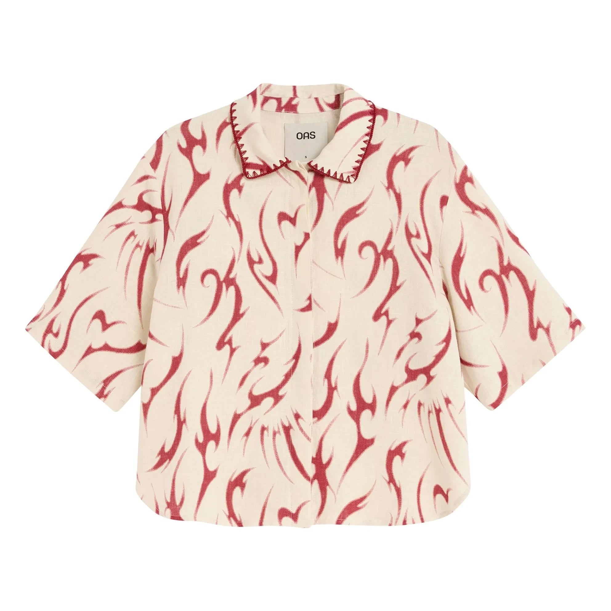 OAS - Camisa de lino Vera Tribalo | Rojo